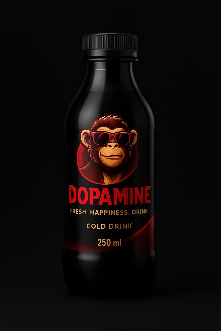Dopamine Cold Drink 250ml Bottle Mockup